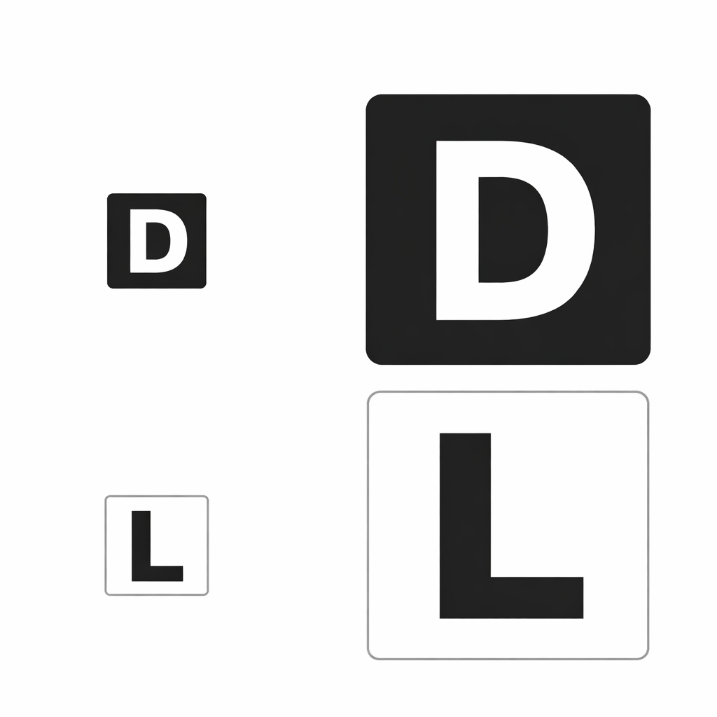 Lightswitch icon — D for dark, L for light, C for neutral